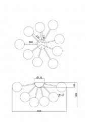 Накладная люстра Freya FR5120CL-09G