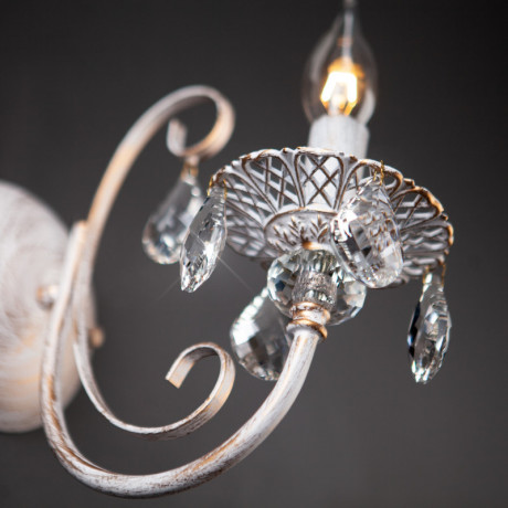 Бра Eurosvet 3305/1 белый с золотом/прозрачный хрусталь Strotsk